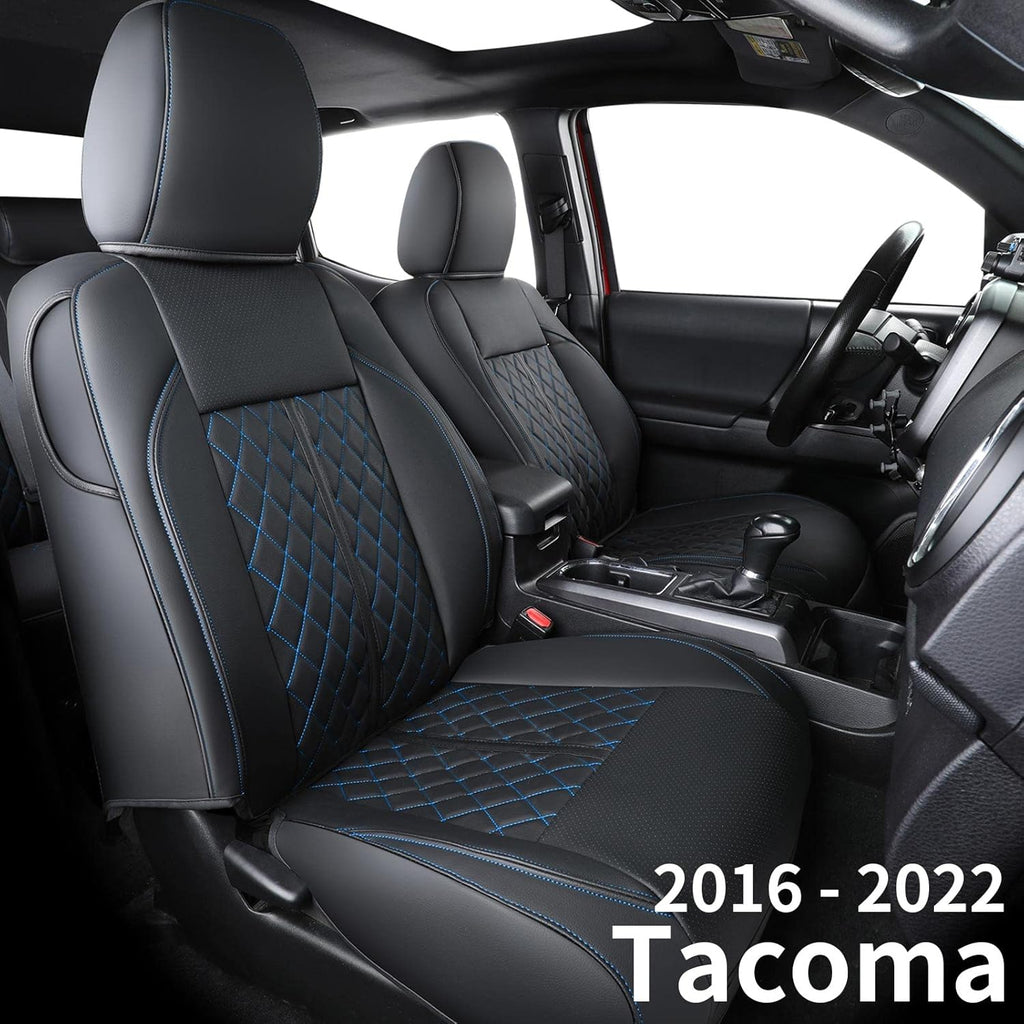 Black Water Proof Faux Leather Seat Covers for Tacoma Crew Cab T89329