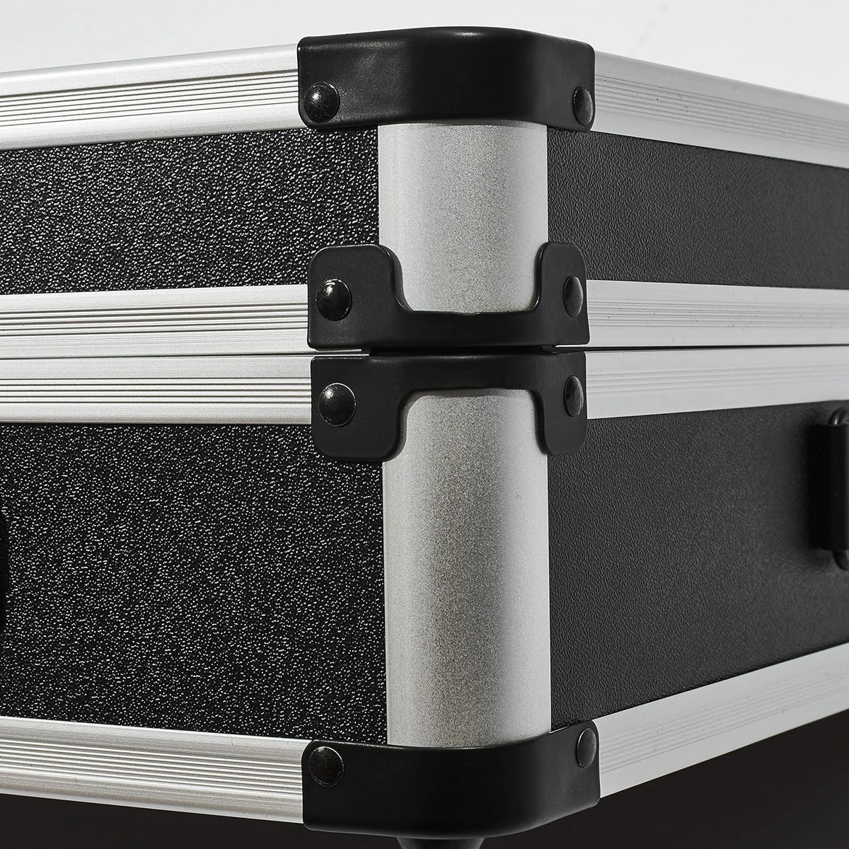 Barber Case Hair Kit Tool Box Organizer Black with Portable Handle and Secure Numlock, Aluminum Frame and Reinforced Fillet 21" x 13" x 4.5" U687