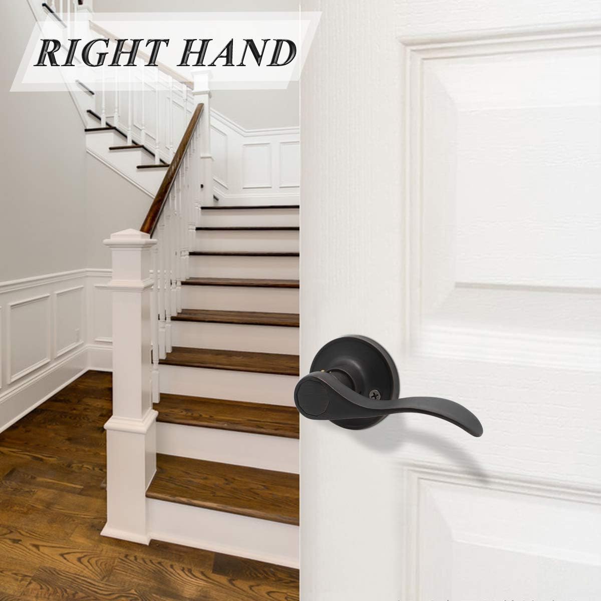 Oil Rubbed Bronze Dummy Door Handles, Right Handed 5 Pack U35941