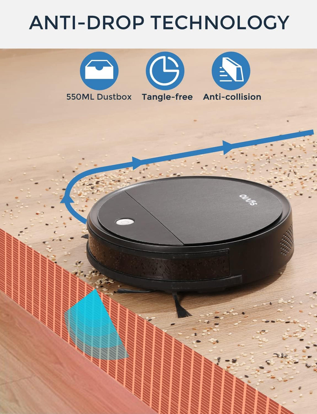2500Pa Robot Vacuum Cleaner with Self-Charge, 150min Runtime I376