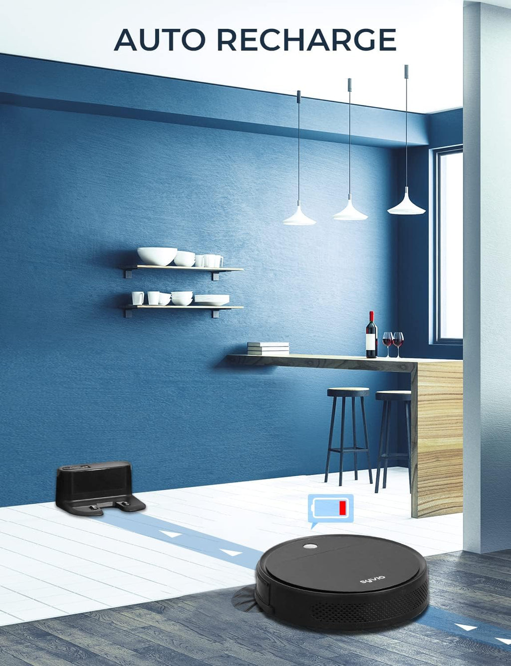2500Pa Robot Vacuum Cleaner with Self-Charge, 150min Runtime I376