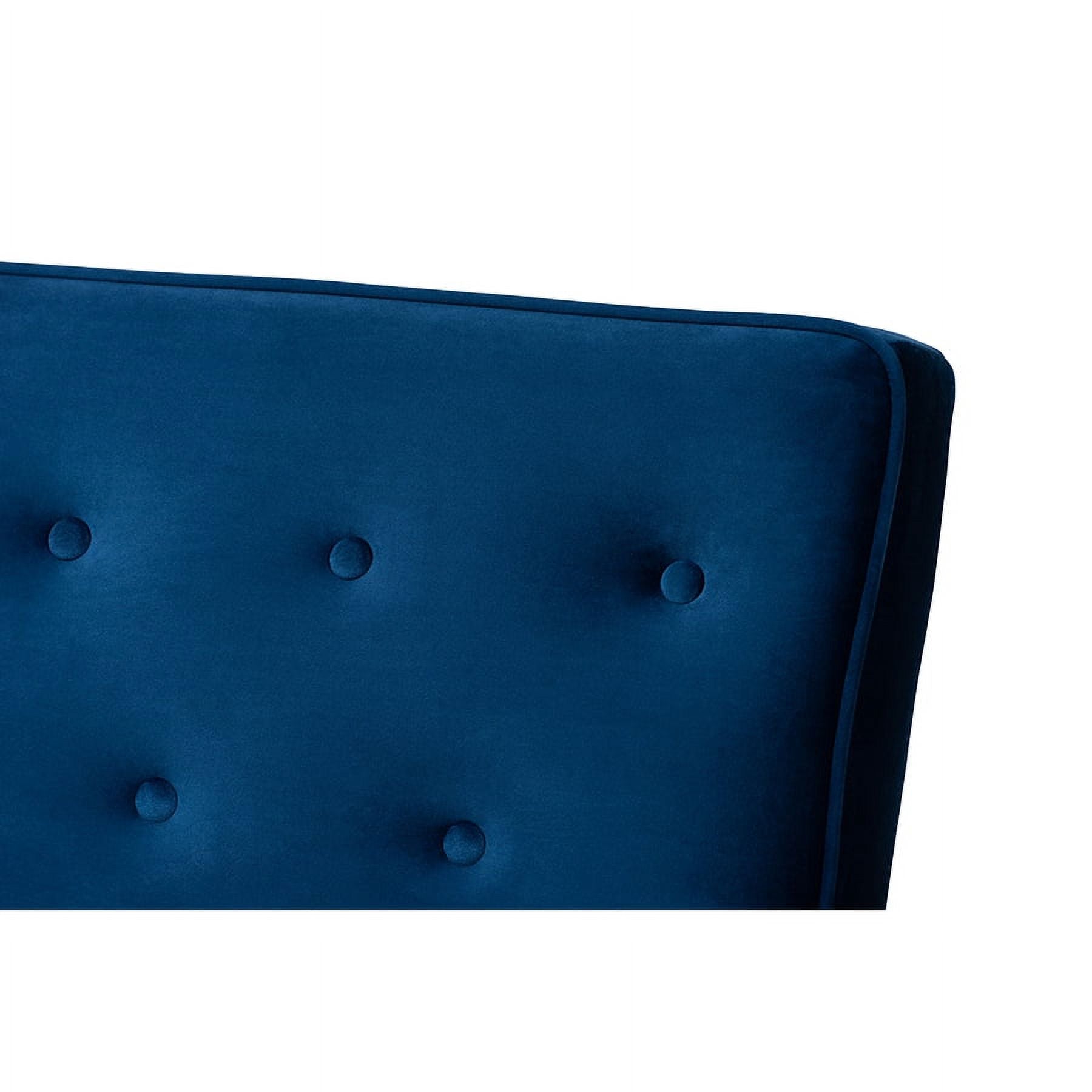 Navy Blue Velvet 3-Piece Wooden Living Room D706036