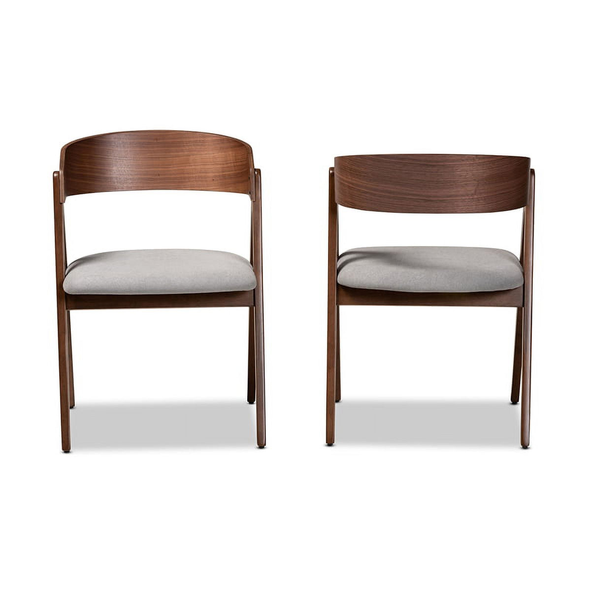 Grey and Brown Finished Wood 2-Piece Dining Chair Set E884