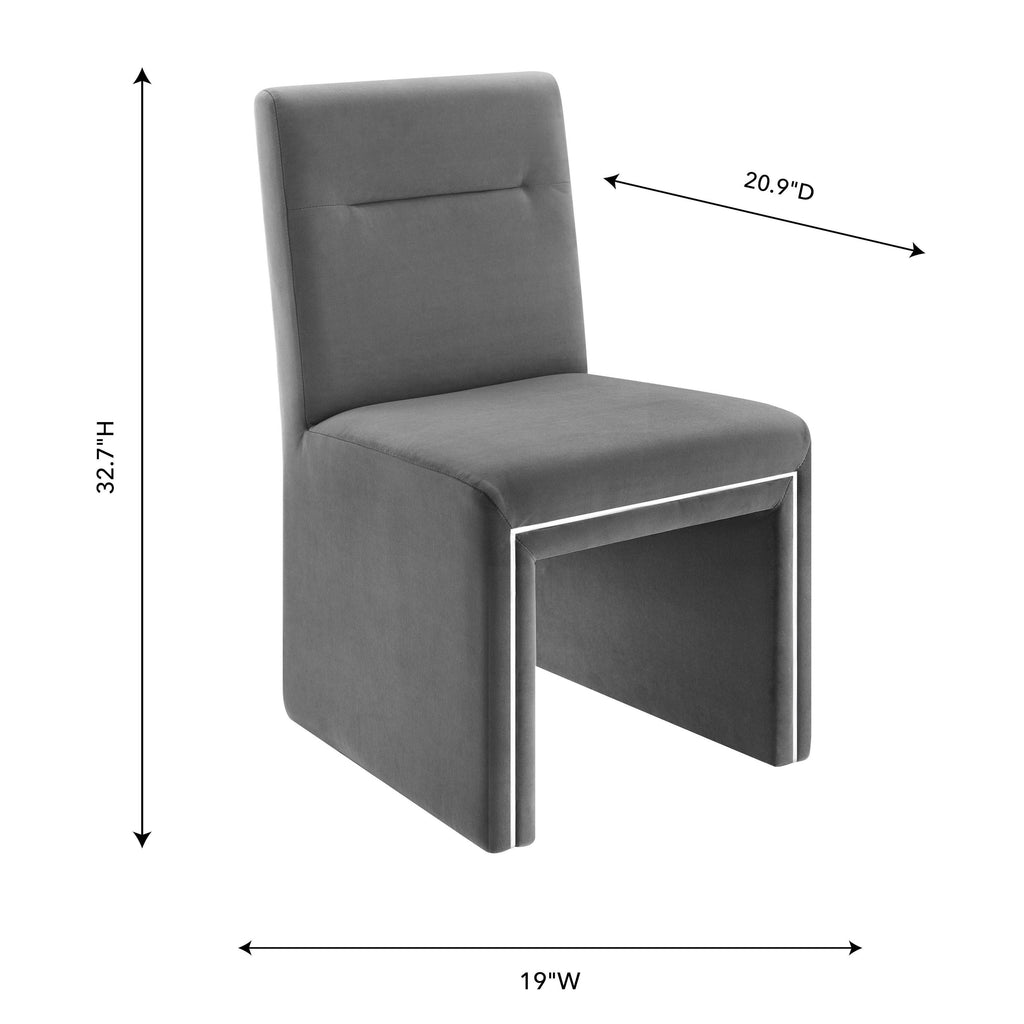 Grey Performance Velvet Dining Chair L7811