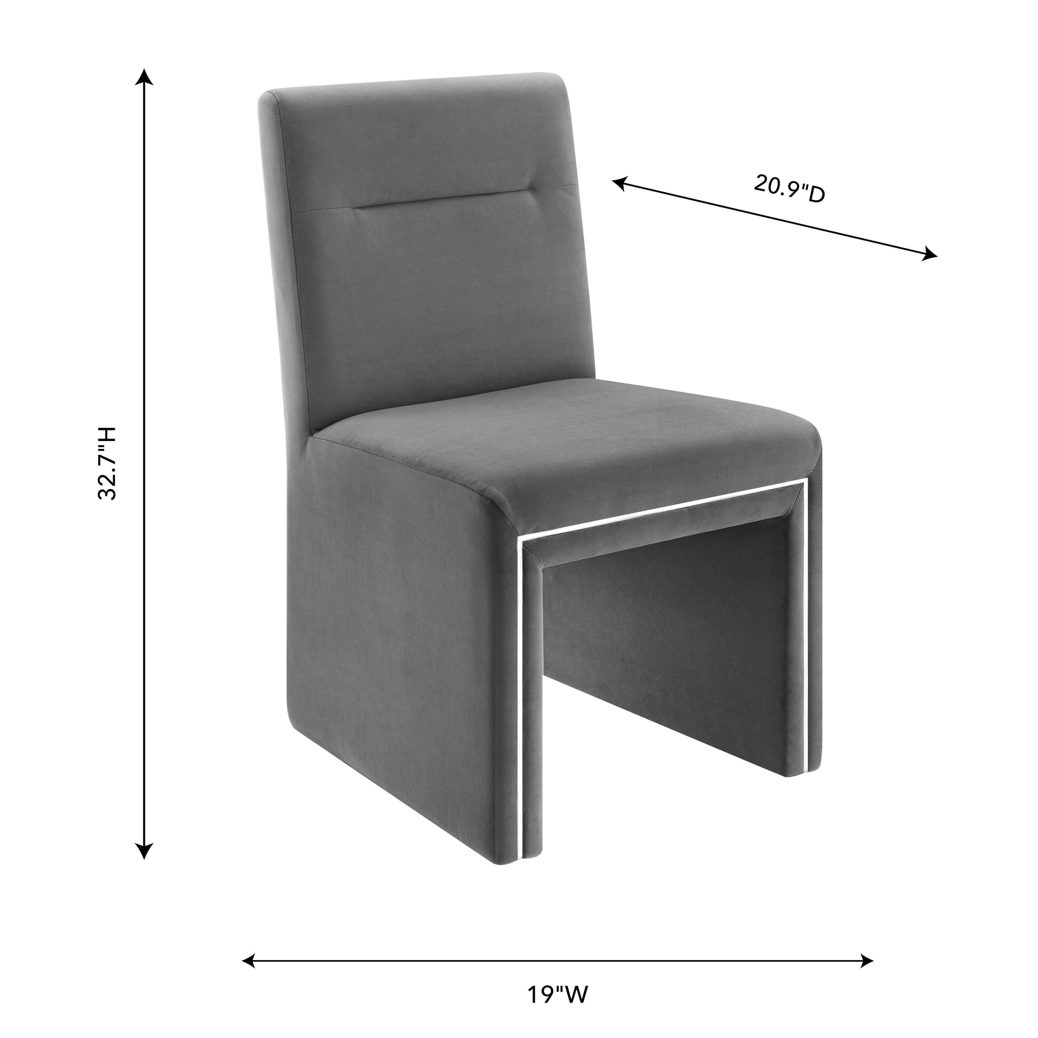 Grey Performance Velvet Dining Chair L7811