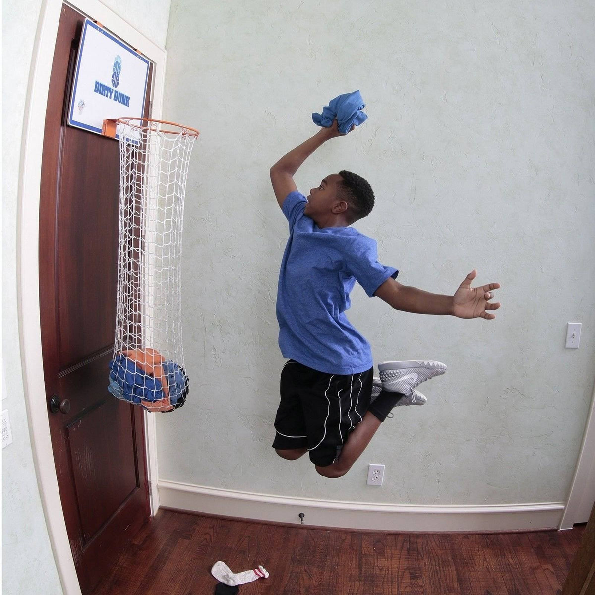 Over-The-Door Basketball Hoop Laundry Hamper A10424