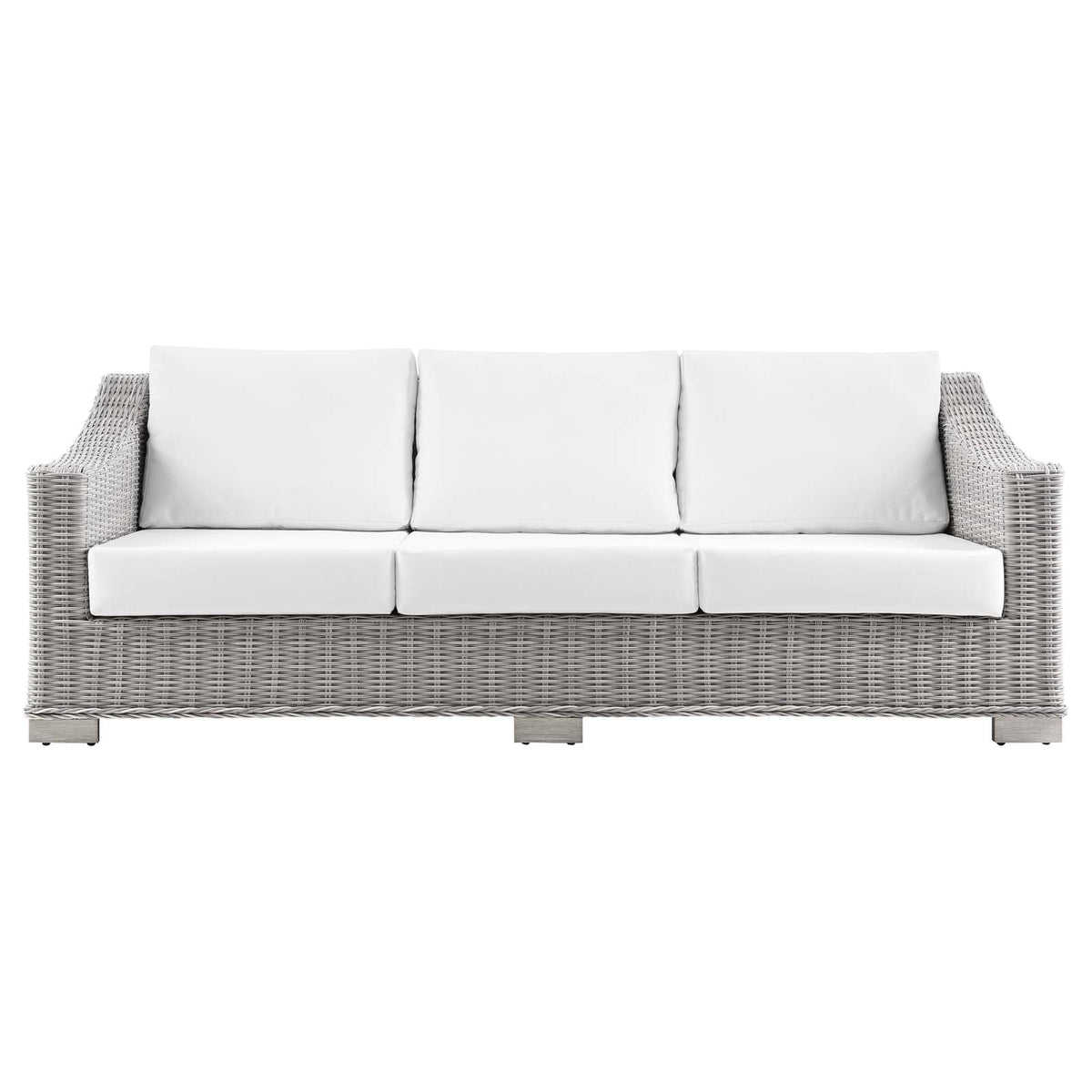 Light Gray Wicker Rattan Outdoor Sofa F516562