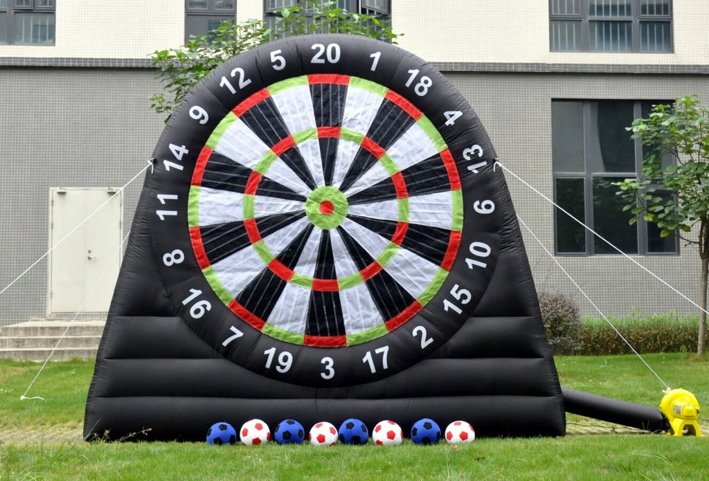10FT Tall Giant Inflatable Soccer Dart Board with 450w Blower, 8 Soccer Balls Y975