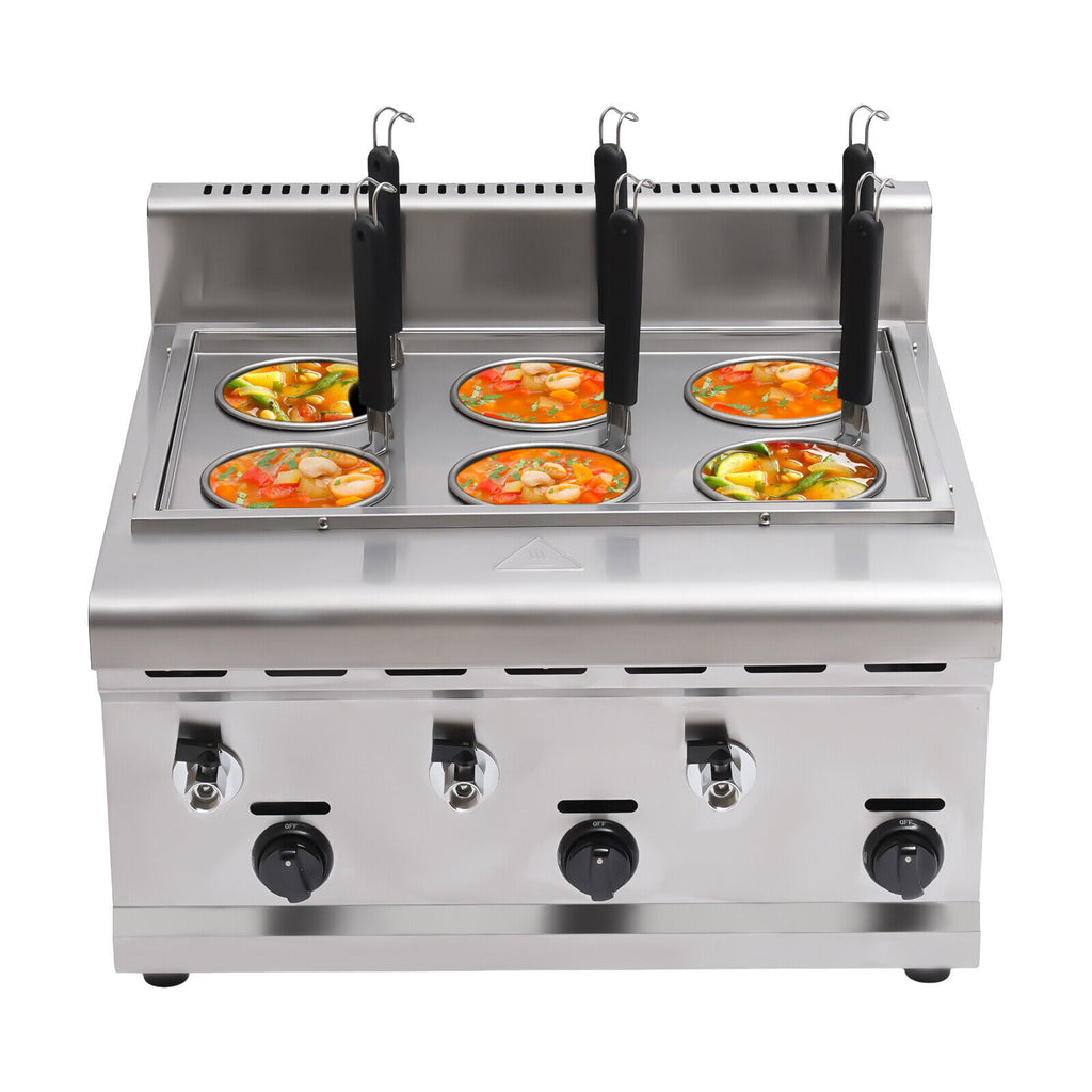 Commercial Pasta Cooker 6 Pots Stainless Noodle Boiler Machine B957001