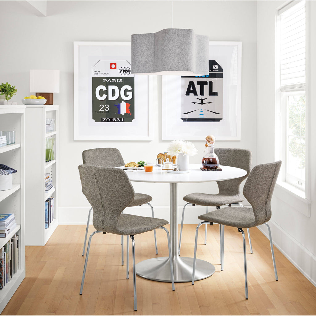 Smoke Tempered Glass Round Table with Graphite Base C580552