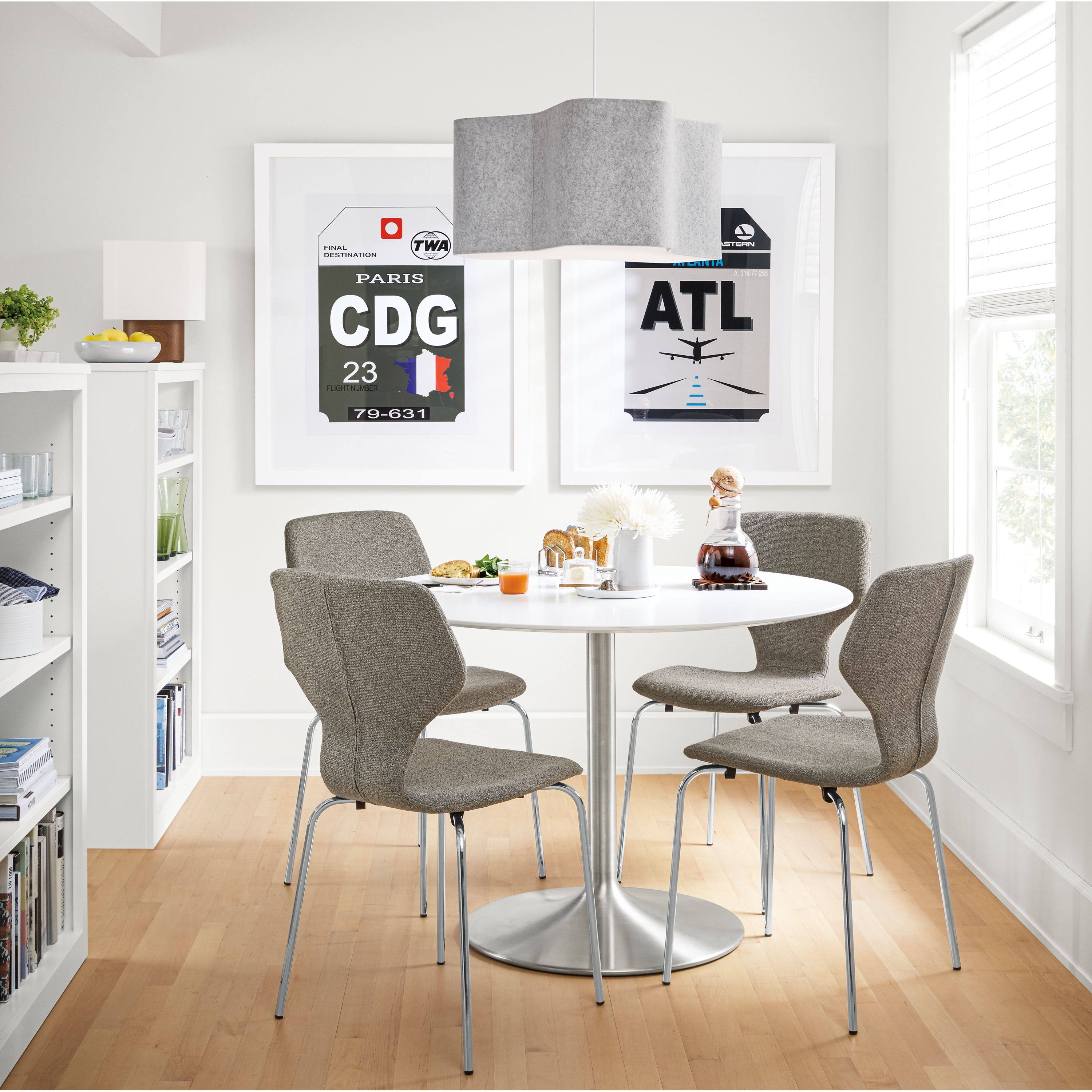 Smoke Tempered Glass Round Table with Graphite Base C580552