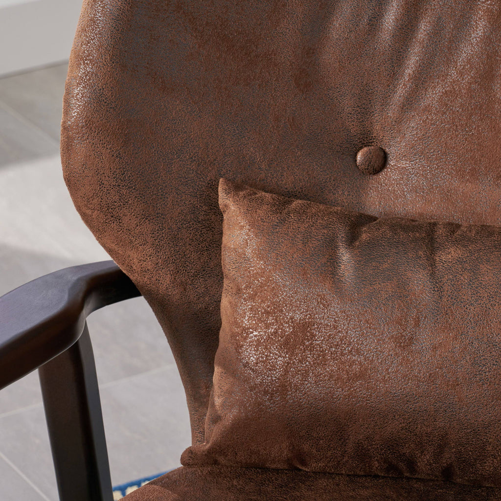 Brown and Dark Espresso Fabric Club Chair A94116