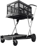 Pink Collapsible Shopping Cart with Storage Crate X7719