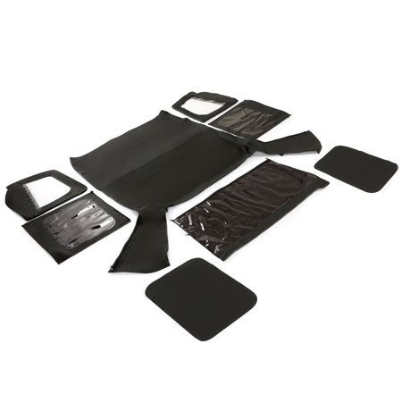 Convertible Soft Top Sailcloth for 1987-1995 Jeep Wrangler YJ Black 2 Door A30994