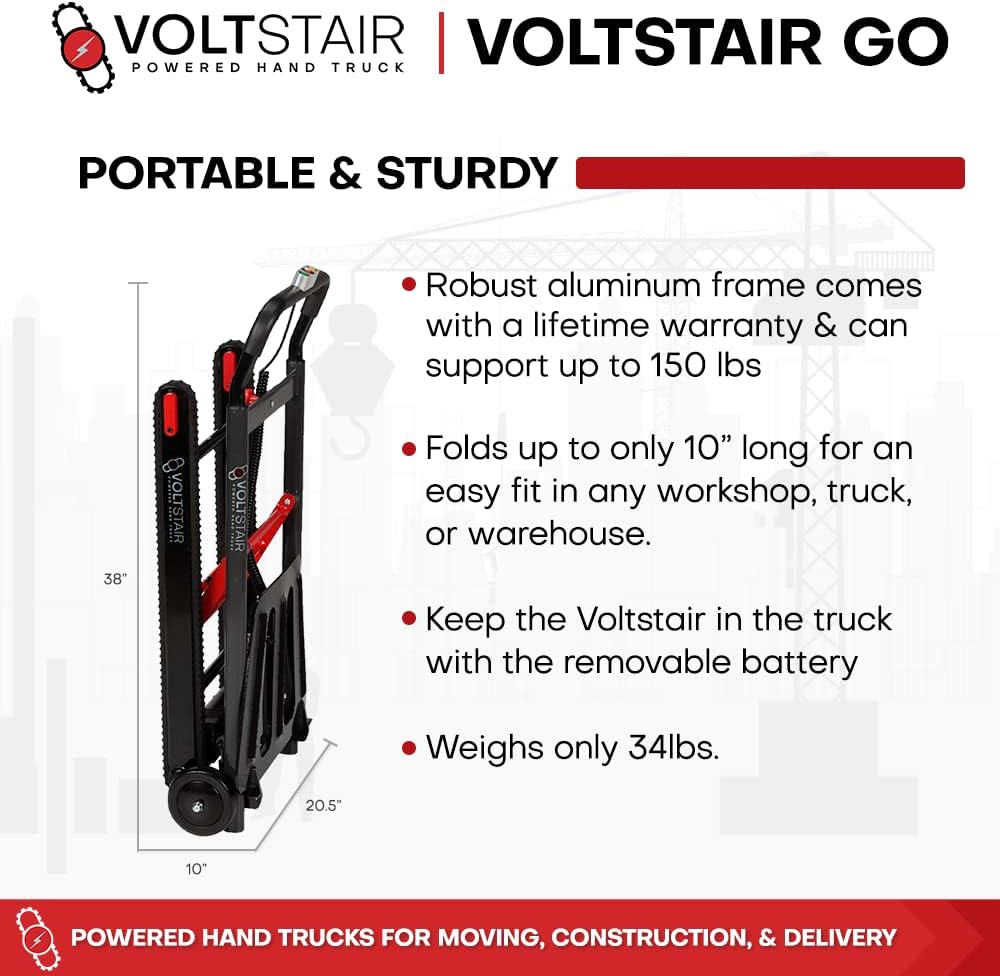Portable Electric Stair Climbing Hand Truck with 150lb. Lift Capacity F917