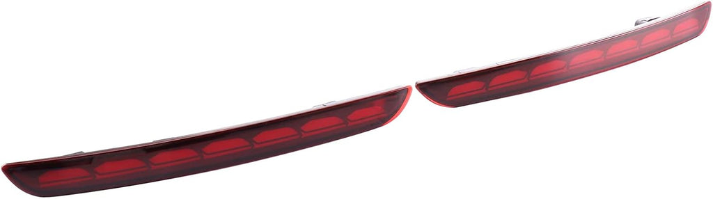 LED Rear Bumper Reflectors Brake Tail Light Red Housing Pack of 2 L72237