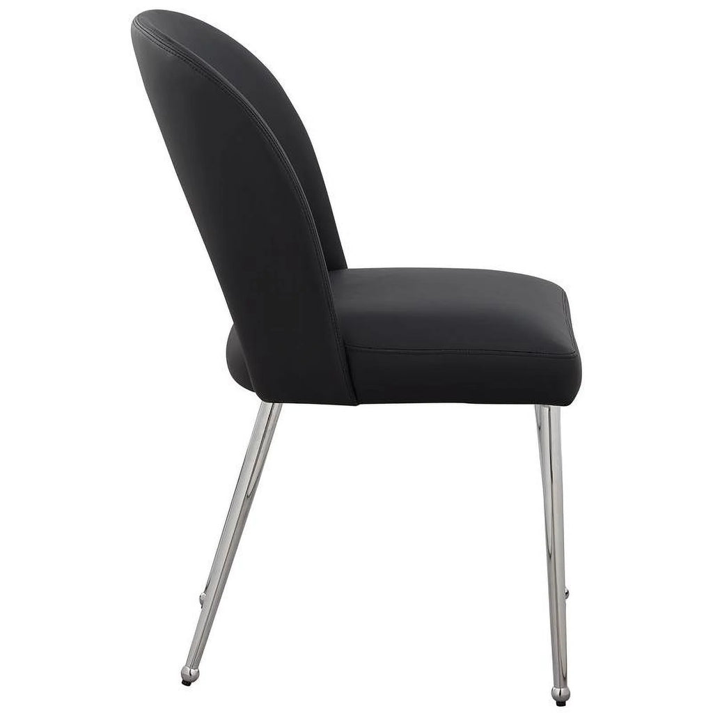 Black Vegan Leather Dining Chair N1257