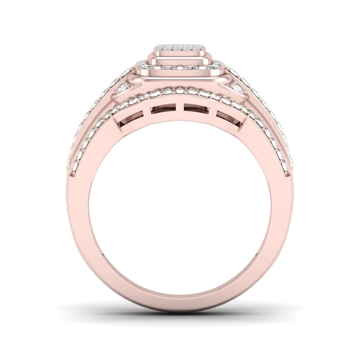 10k Rose Gold Halo Engagement Ring T5794