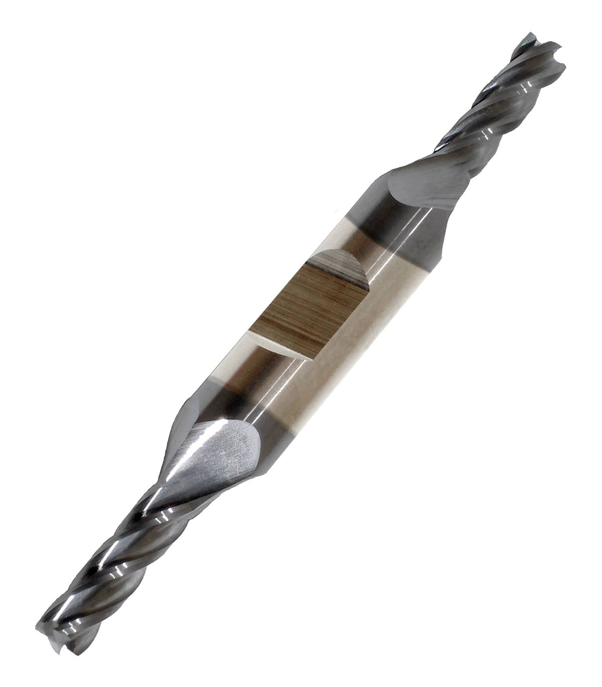 7/16x22 4 Flute Double End Carbide End Mill TiAlN Coated 1/2x22 Shank with Flat A51495