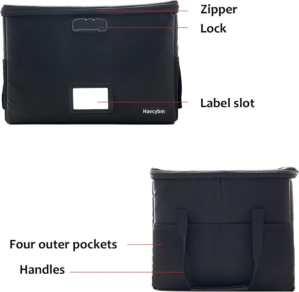 Fireproof File Storage Organizer Box with Lock, Pack of 2 H234
