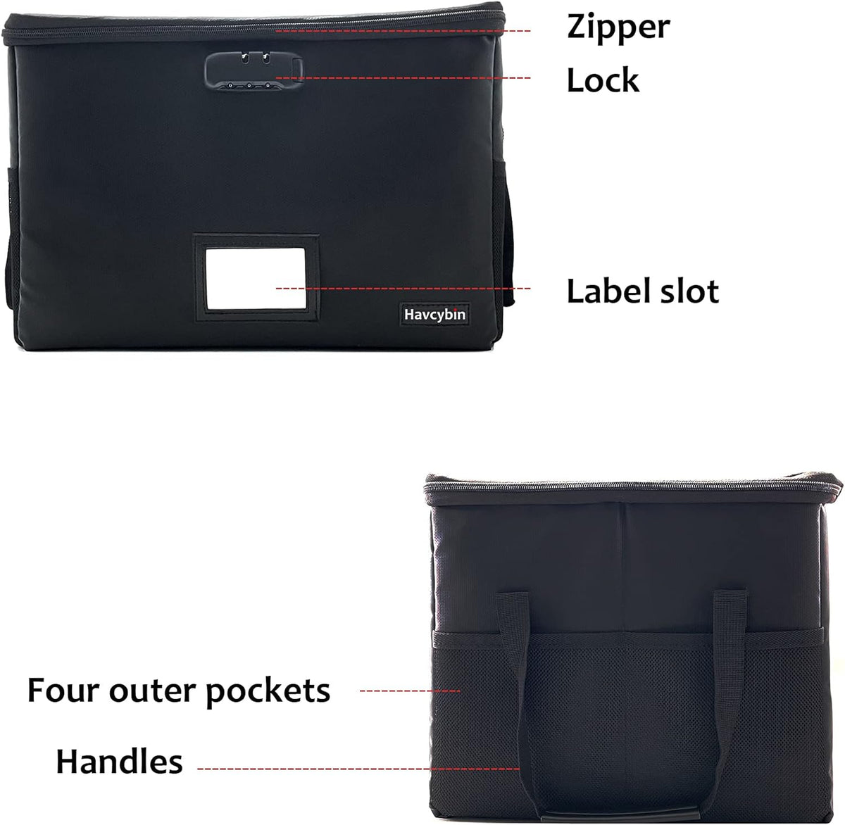 Fireproof File Storage Organizer Box with Lock, Pack of 2 H234