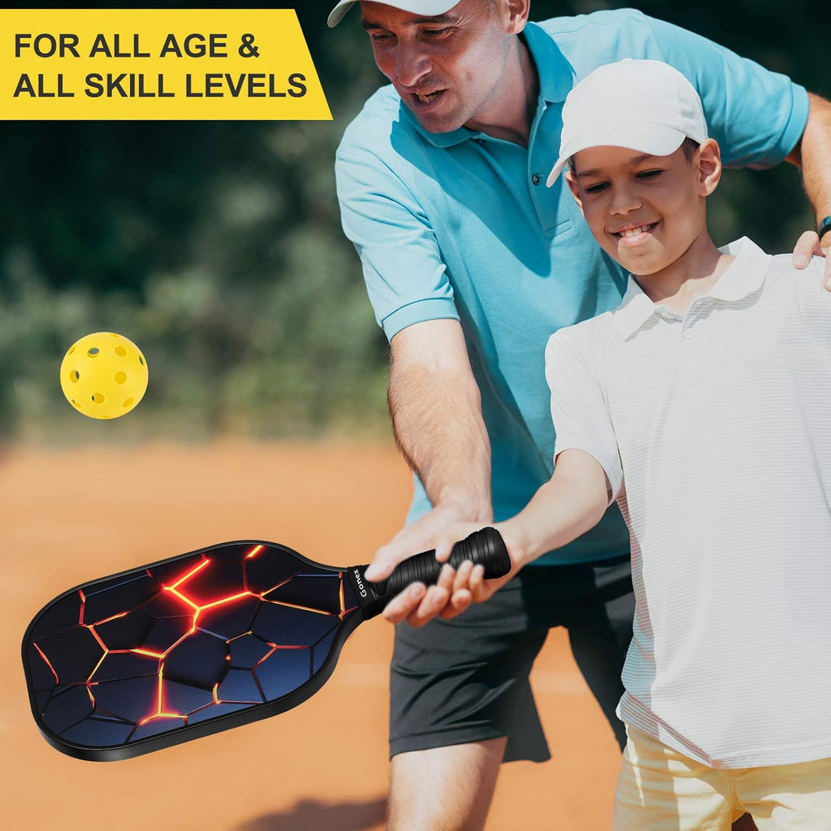Graphite Pickleball Paddles Set of 2 with 4 Balls and Carry Bag G820994