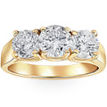 3ct Diamond Three Stone Ring 14k Yellow Gold U906