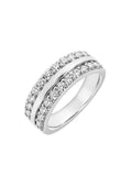1 Carat Moissanite Sterling Silver Multi-Row Band U478