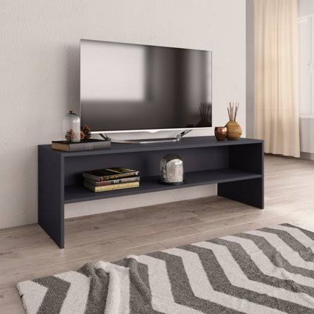 Gray TV Cabinet 47.2 inch x 15.7 inch x 15.7 inch Chipboard V6561