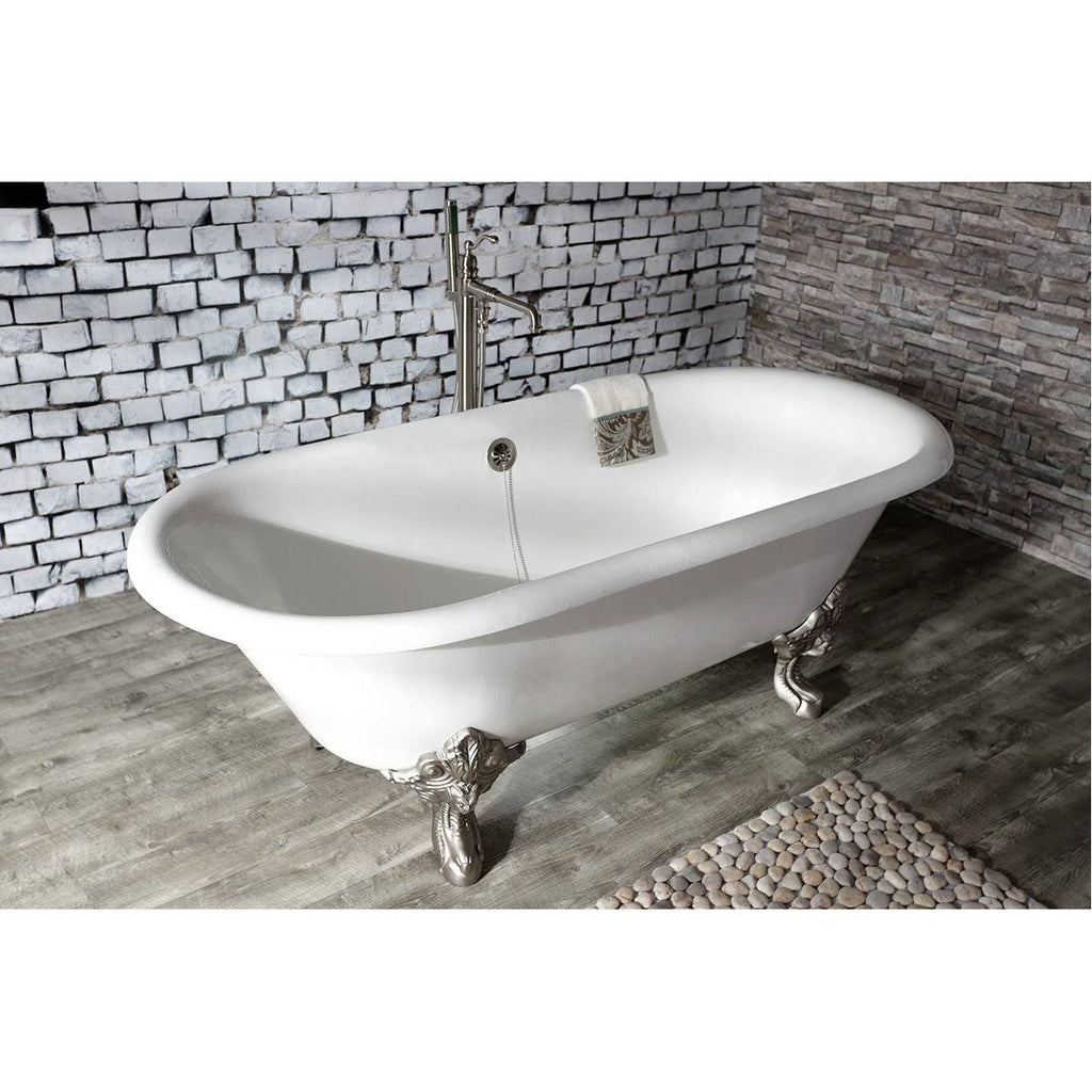 Brushed Brass Freestanding Tub Faucet with Hand Shower I13060