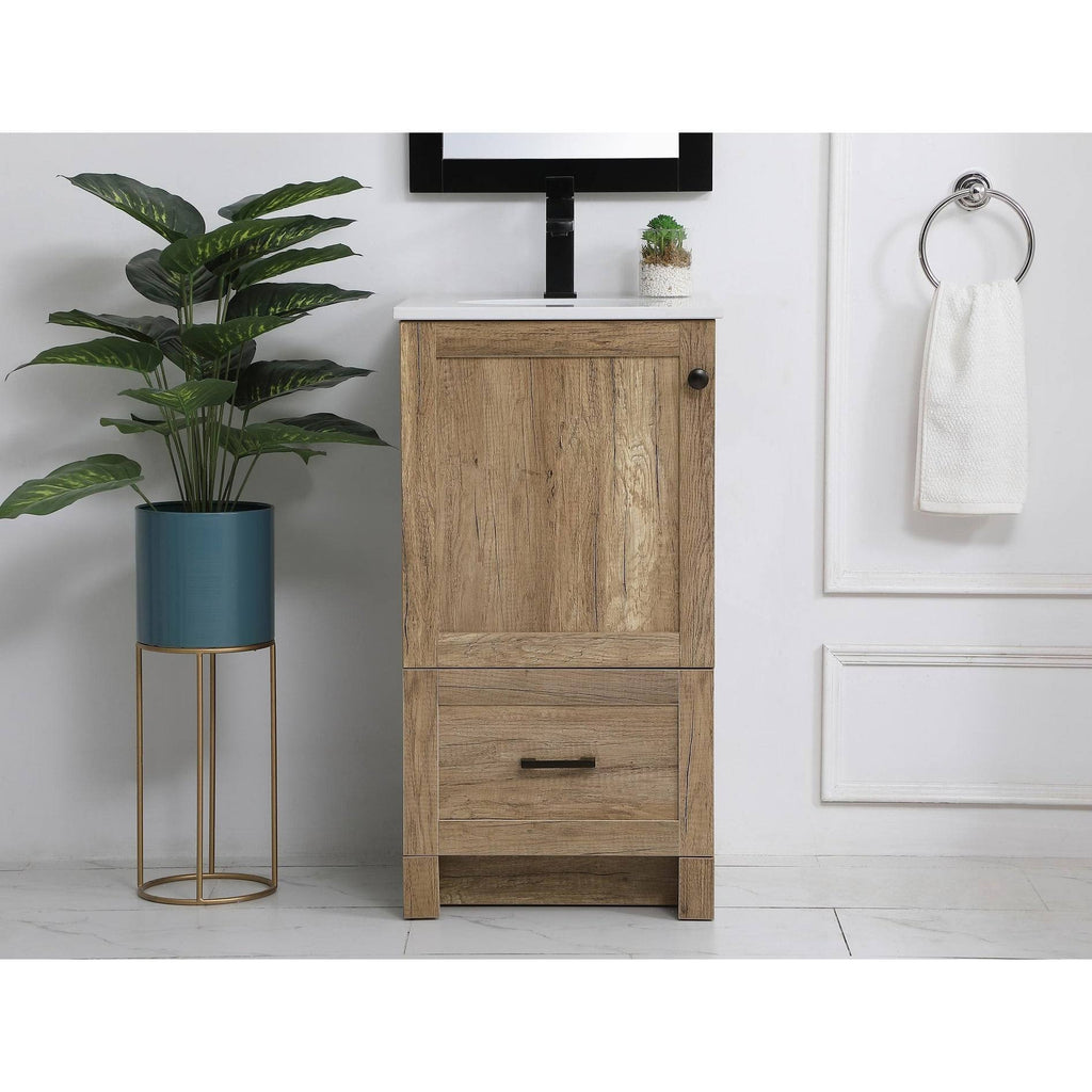 Farmhouse Vanity Cabinet Set with Top - 24 inch - Weathered Oak Z803599