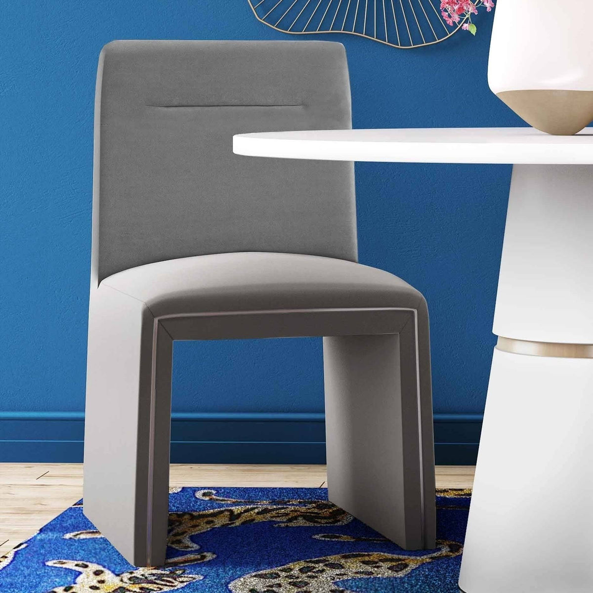Grey Performance Velvet Dining Chair L7811