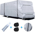 Rip-Stop Class C RV Cover Fits 26’-29’ Long RV, Waterproof Polyester with Gutter Covers, Adhensive Repair Patch Pack of 2 L165287