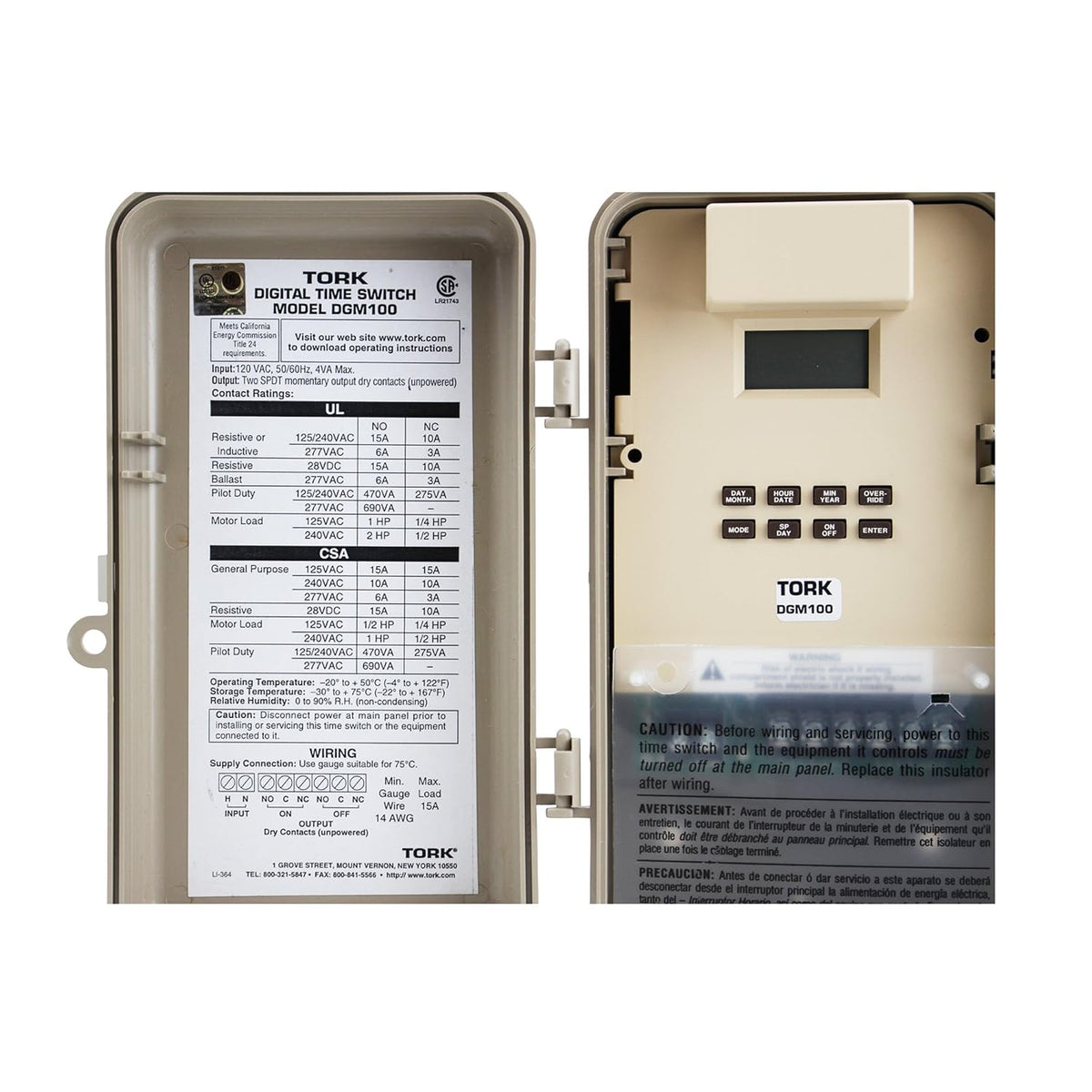 Multipurpose 365/7 Day Time Switch, 120-277 VAC, 1 Channel, SPDT Momentary Output V993