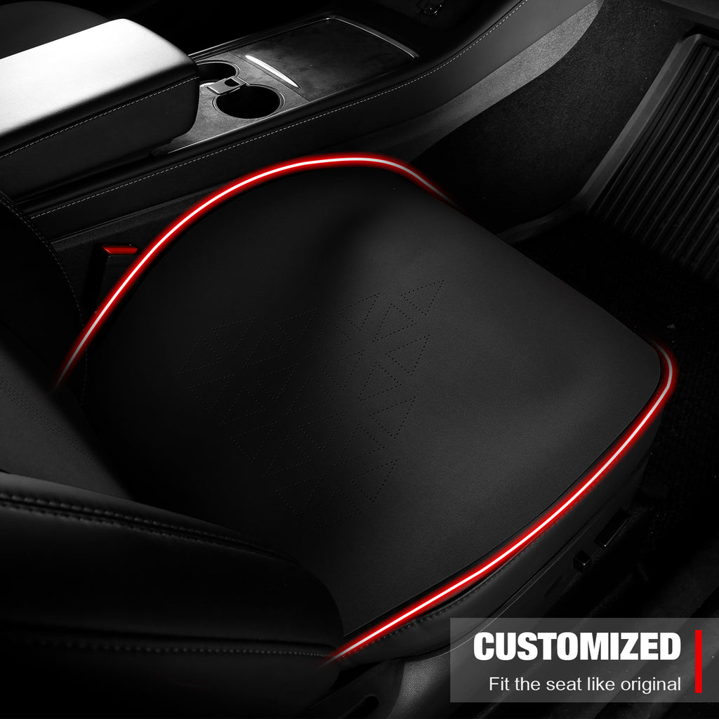Black Suede Leather Seat Cover Cushions for Tesla Model 3 G409