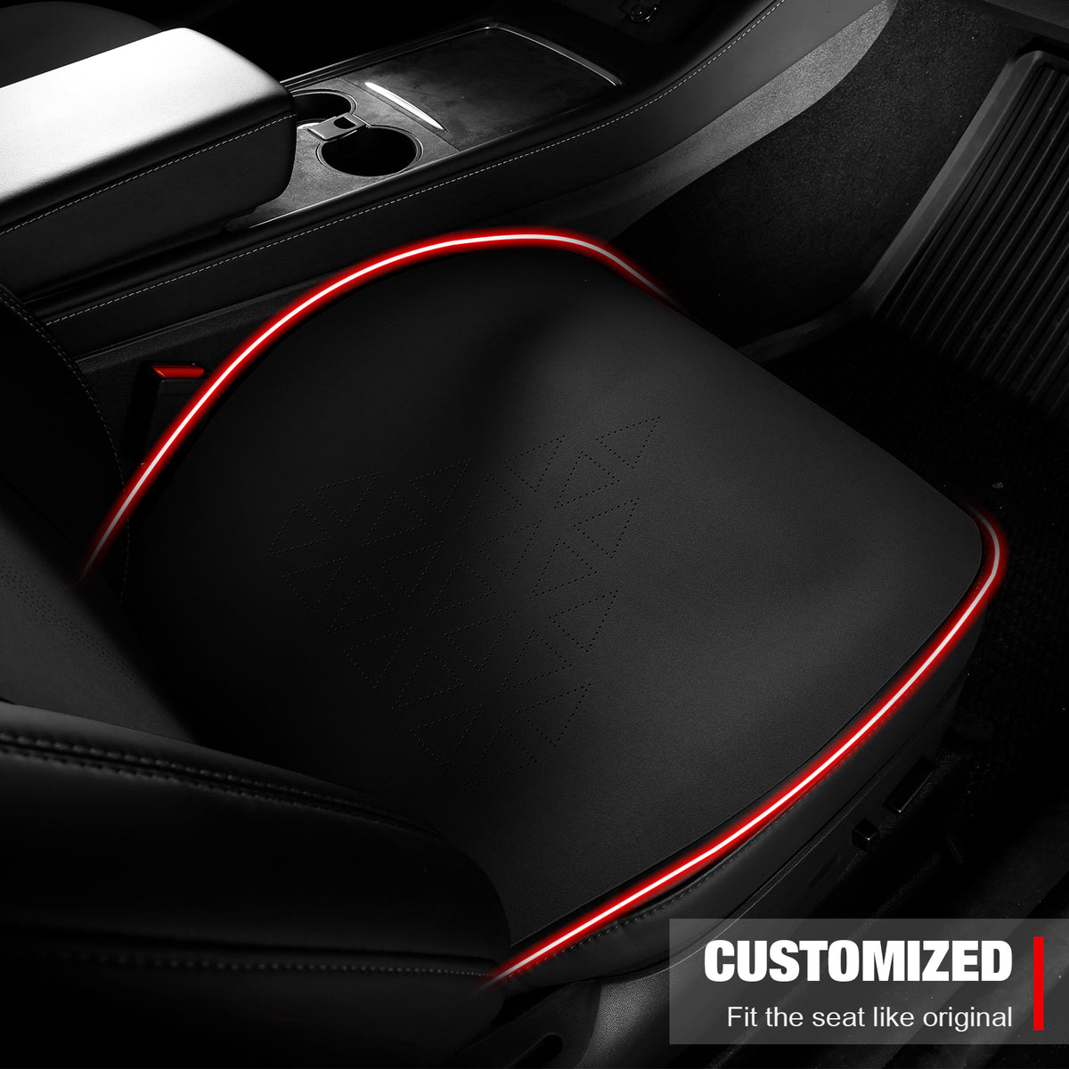 Black Suede Leather Seat Cover Cushions for Tesla Model 3 G409
