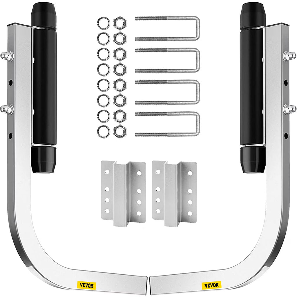Galvanized Steel Boat Trailer Guide with Rubber Rollers, 15.6", One Pair I378434
