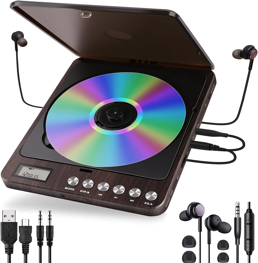Pack of 2 Portable CD Player with Double Headphone Jack T42910