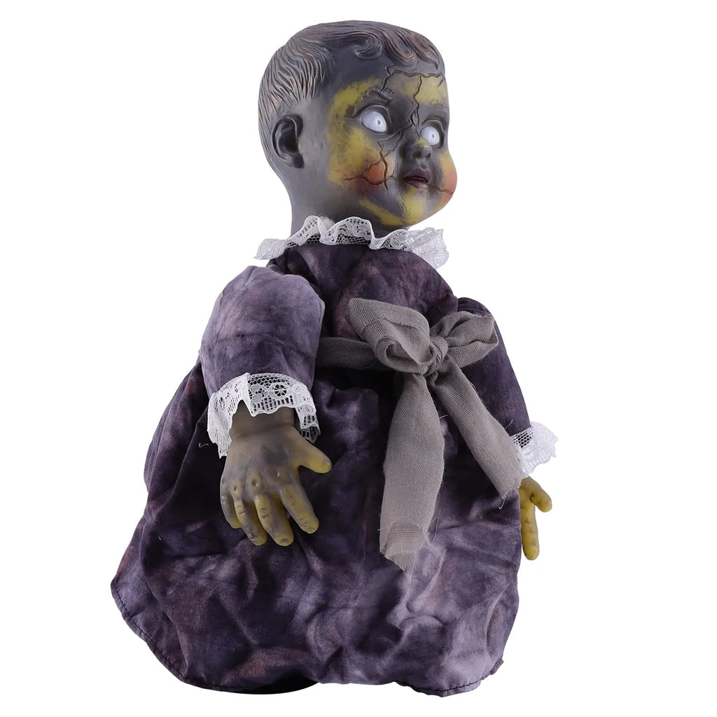 Halloween Scary Dolls, 1 PC Voice-activated Induction Glowing Walking Doll W665