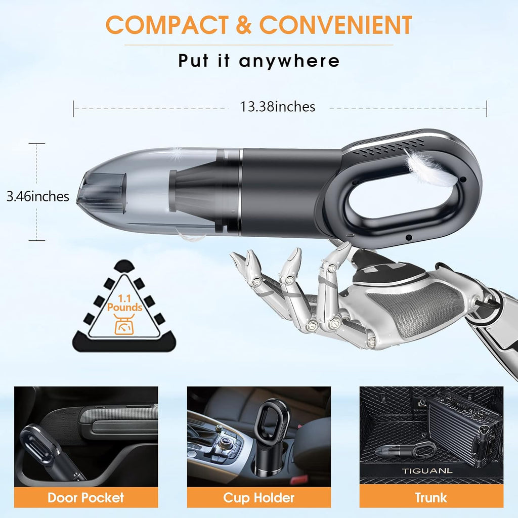 Gray Cordless Handheld Car Vacuum Y7921