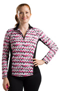 Zig Zag Pink Zip Mock W886373