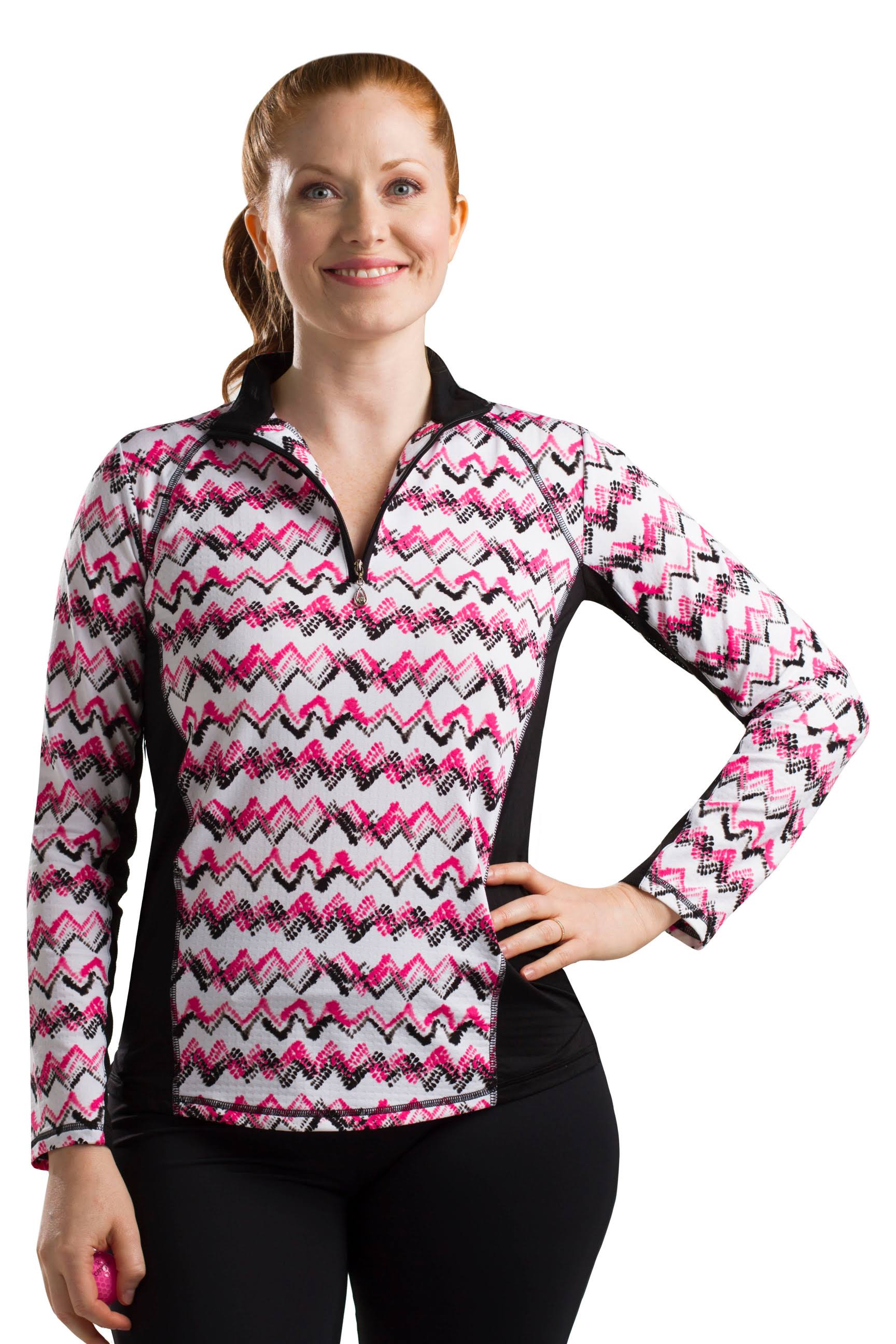 Zig Zag Pink Zip Mock W886373