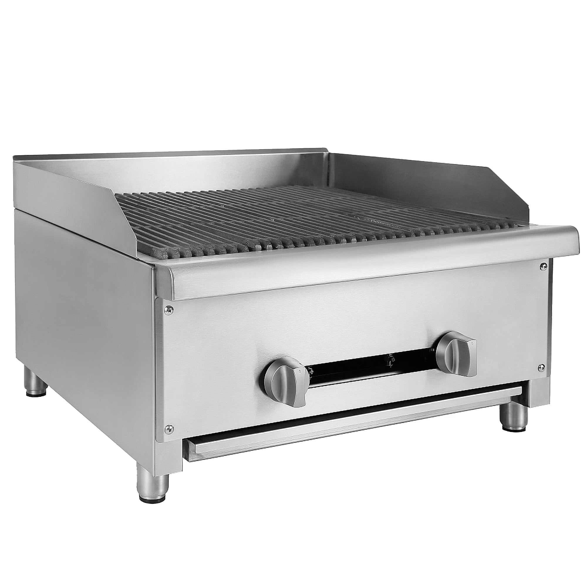 24" Commercial Gas Charbroiler, 2 Burners, Stainless Steel Countertop X970728