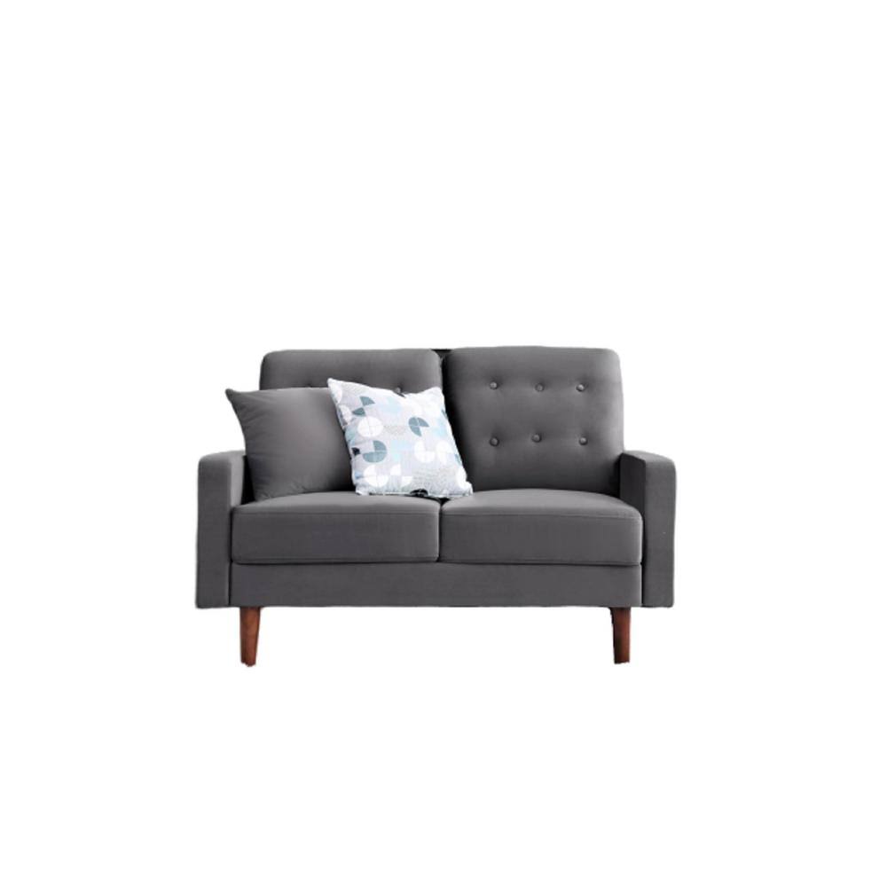 Grey Tufted Velvet 2-Seater Loveseat F5716