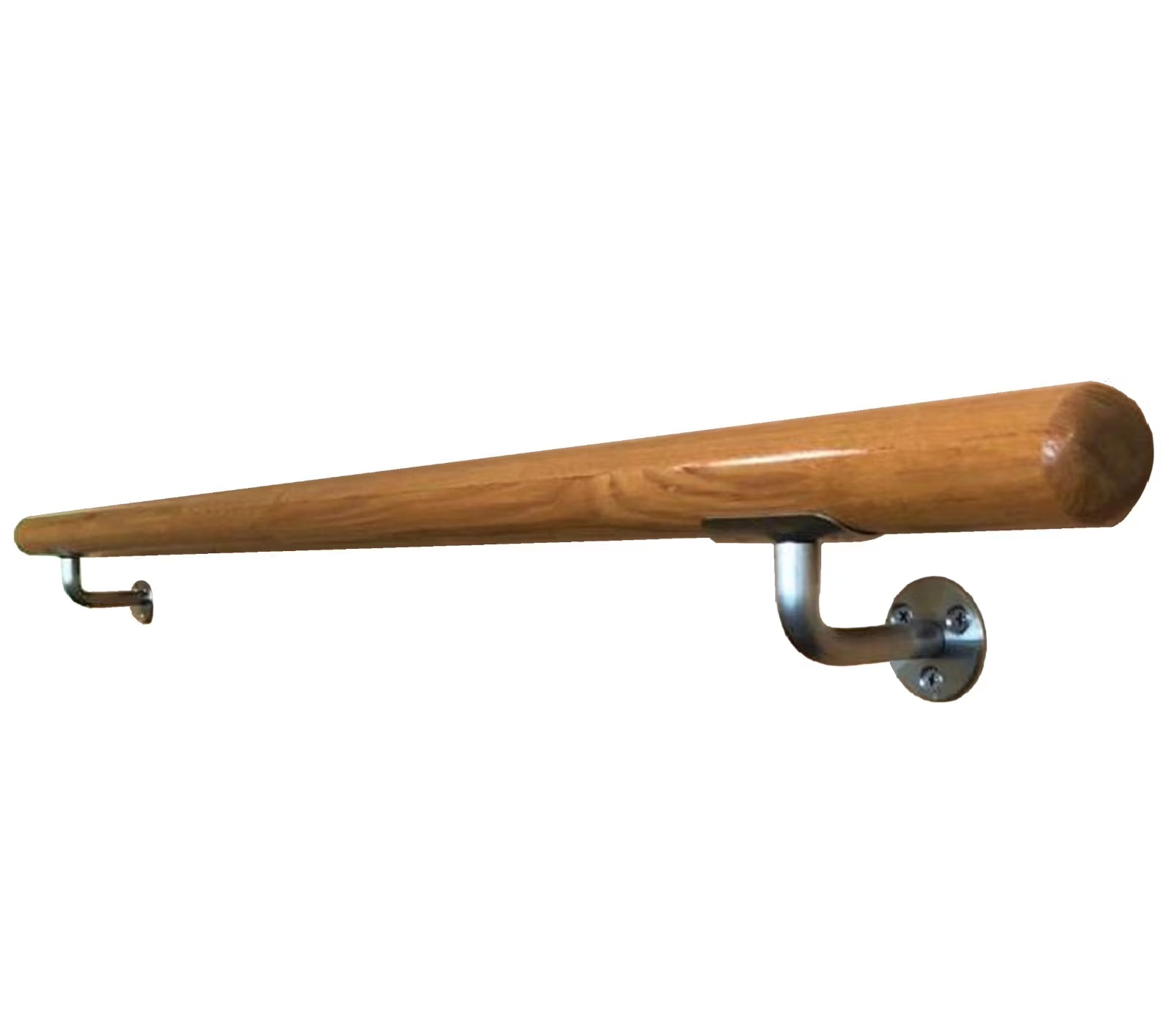 Solid Wood Wall Handrail 3 FT Long 2.0" Diameter Round Silver W17728