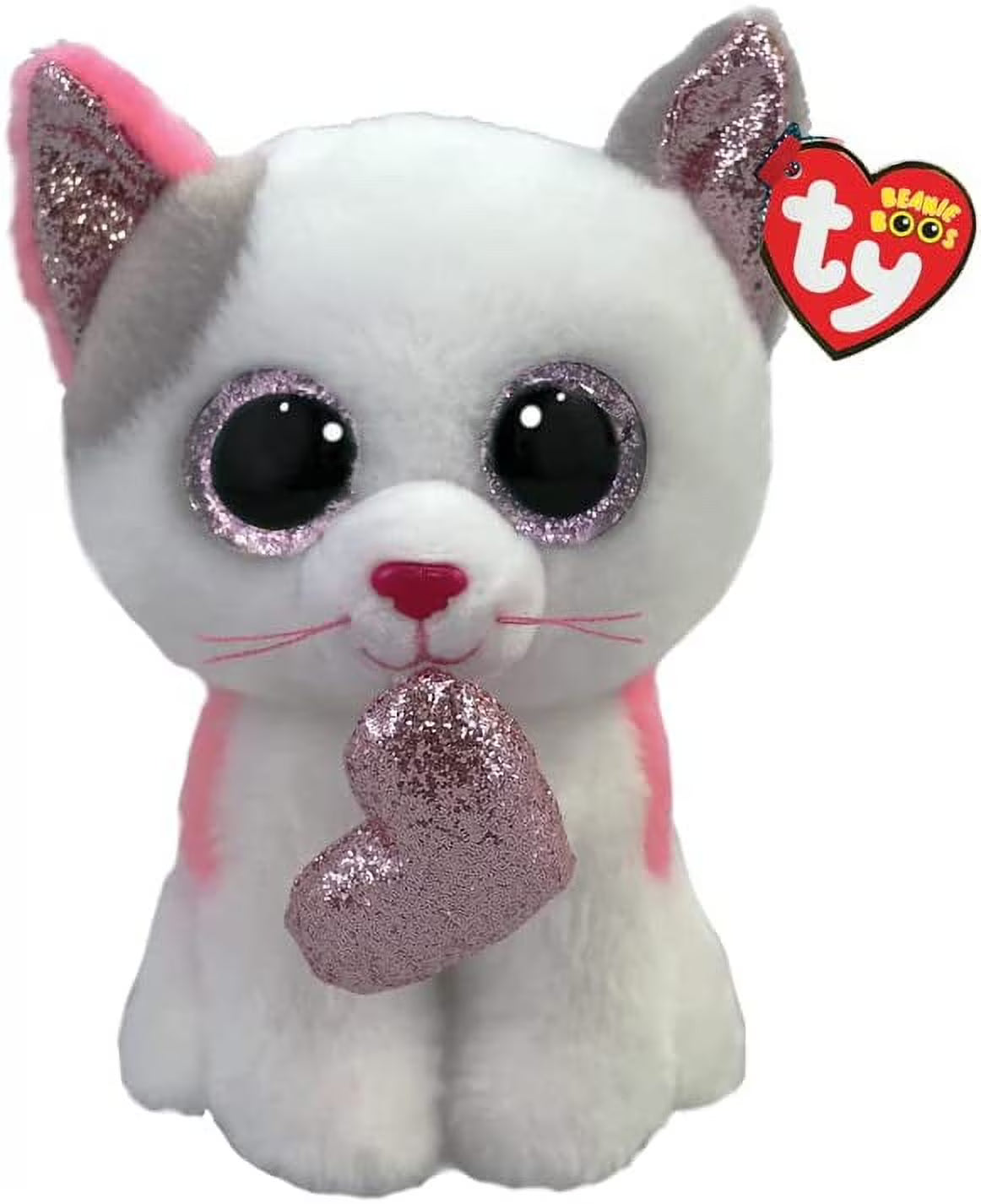 6" Plush Cat with Pink Foil Heart L20973