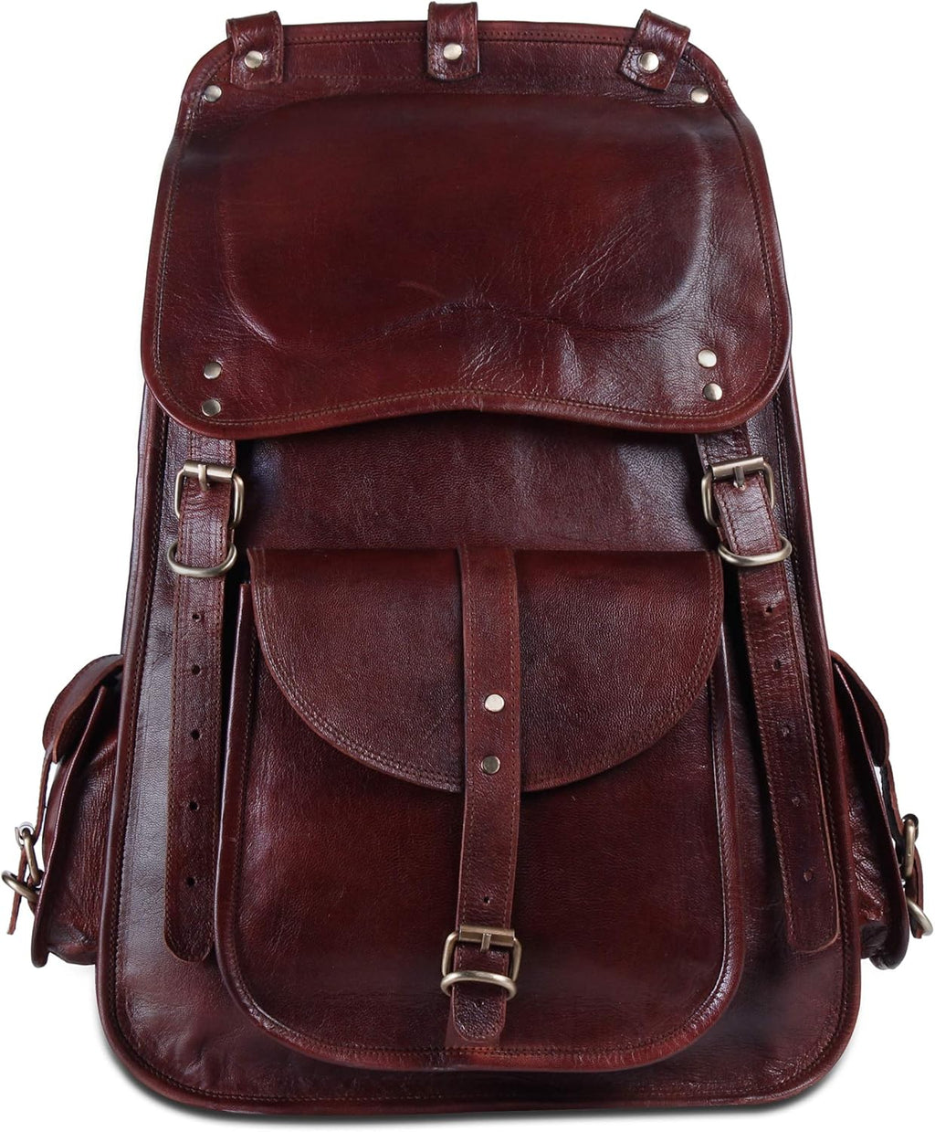 Vintage Full Grain Leather Laptop Backpack E838037