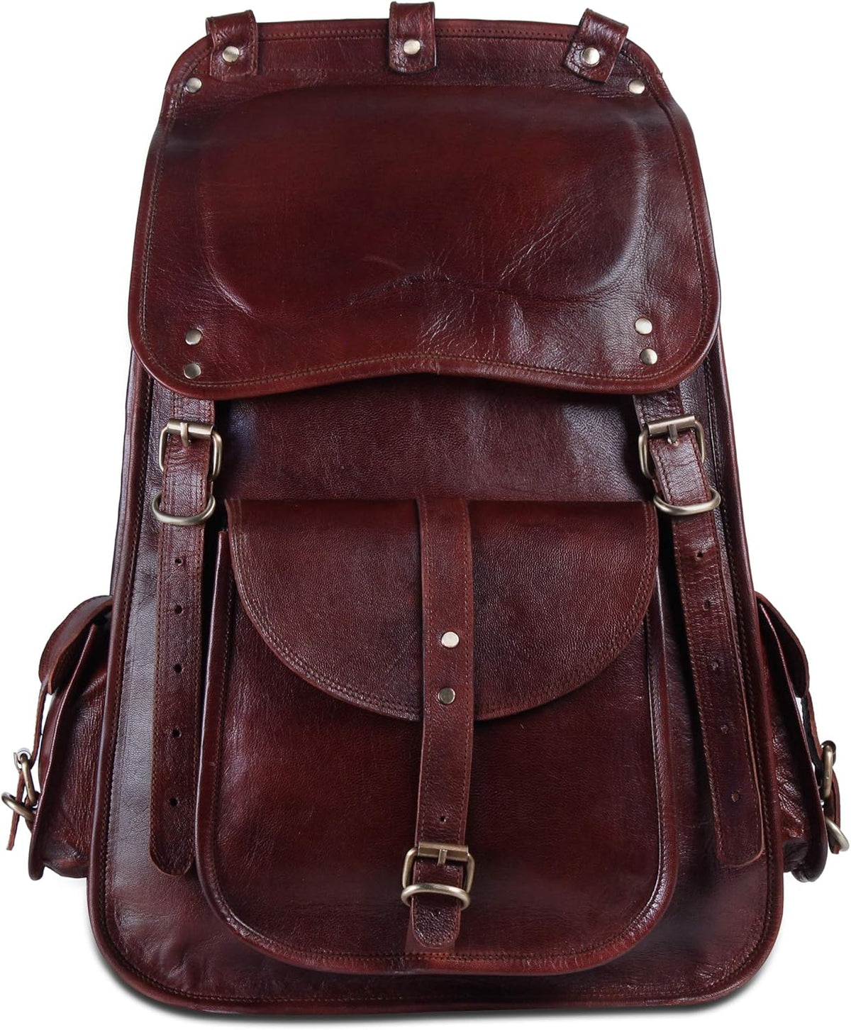 Vintage Full Grain Leather Laptop Backpack E838037