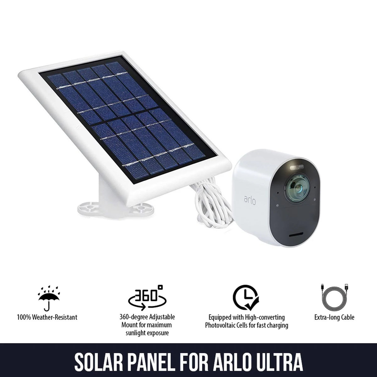 Solar Panel with 13.1ft Cable (2 Pack) T676009