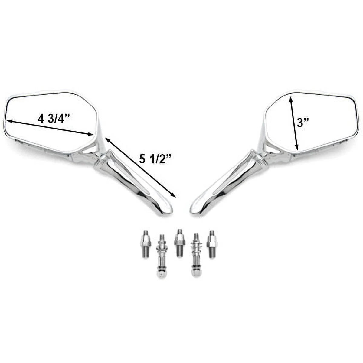 Chrome Motorcycle Skeleton Bone Mirrors G36451